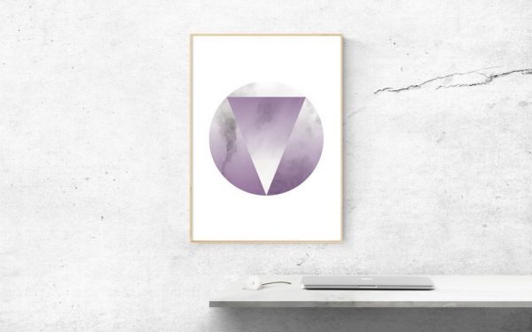 Plakát – Geometrický – fialový watercolor