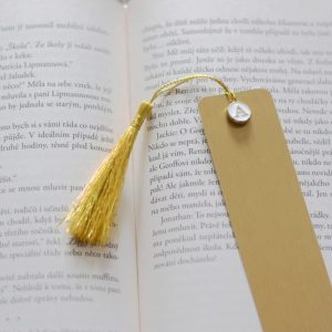 Zlatá hliníková záložka do knihy s monogramem