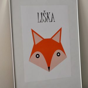 Plakát pro děti – Liška (skandi styl) 2