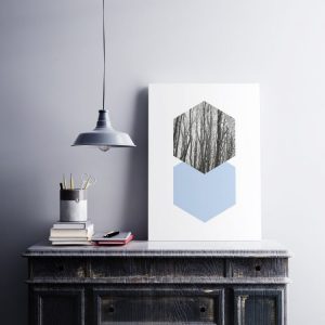 Plakát – Geometrický – modro-šedý 3 (3)