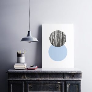 Plakát – Geometrický – modro-šedý 2
