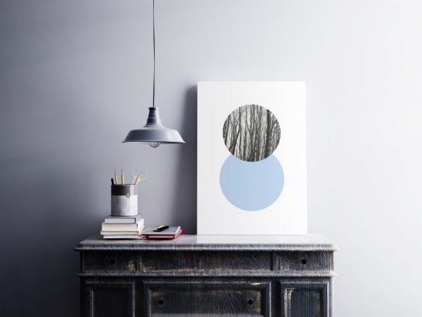 Plakát – Geometrický – modro-šedý 2
