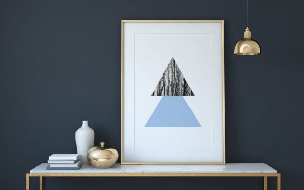 Plakát – Geometrický – modro-šedý 1