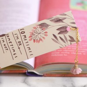 Květinová záložka do knihy se růžovou kytičkou