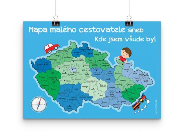 Cestovatelská mapa ČR pro děti - modrá