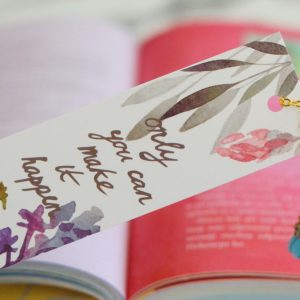Květinová záložka do knihy s tyrkysovou kytičkou