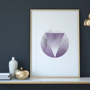 Plakát – Geometrický – fialový watercolor 3