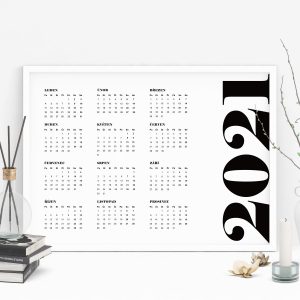 Kalendář na rok 2021 - A3 - minimalistický 3