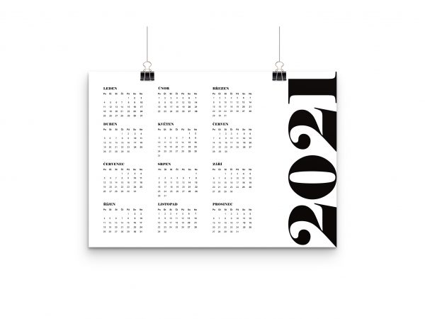 Kalendář na rok 2021 - A3 - minimalistický