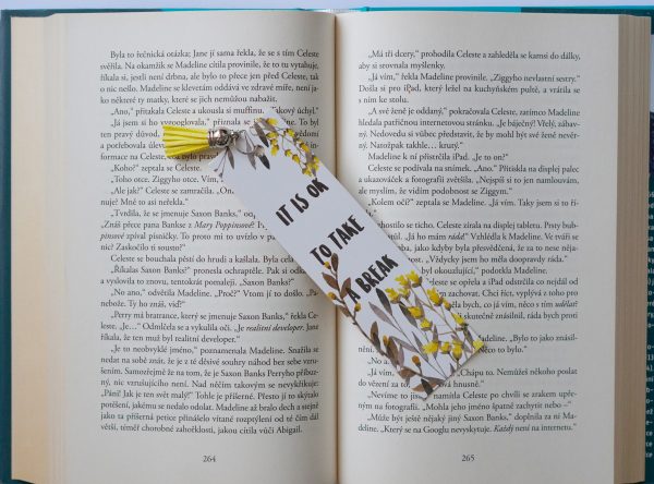 Květinová záložka do knihy se žlutým střapcem 3