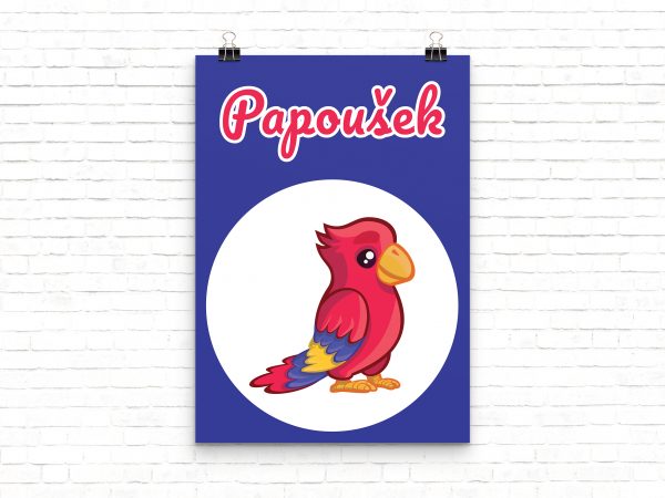 Plakát pro děti - Papoušek