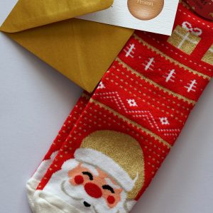 Vtipné vánoční přání + 1 pár ponožek